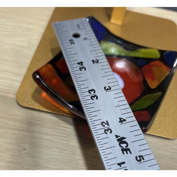 Murano Glass Style Pressed Glass Trinket Dish Multicolor - Picture 6 of 7